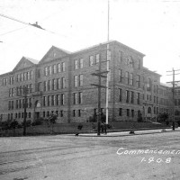1908 Broadway High School at E. Broadway and E. Pine St., Commencement Day
