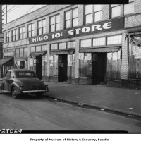 Vacant stores after evacuation of Japanese Americans, 1942